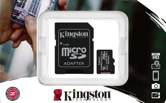 MicroSD Kingston da 256GB + adattatore SD a soli 18€ grazie a eBay