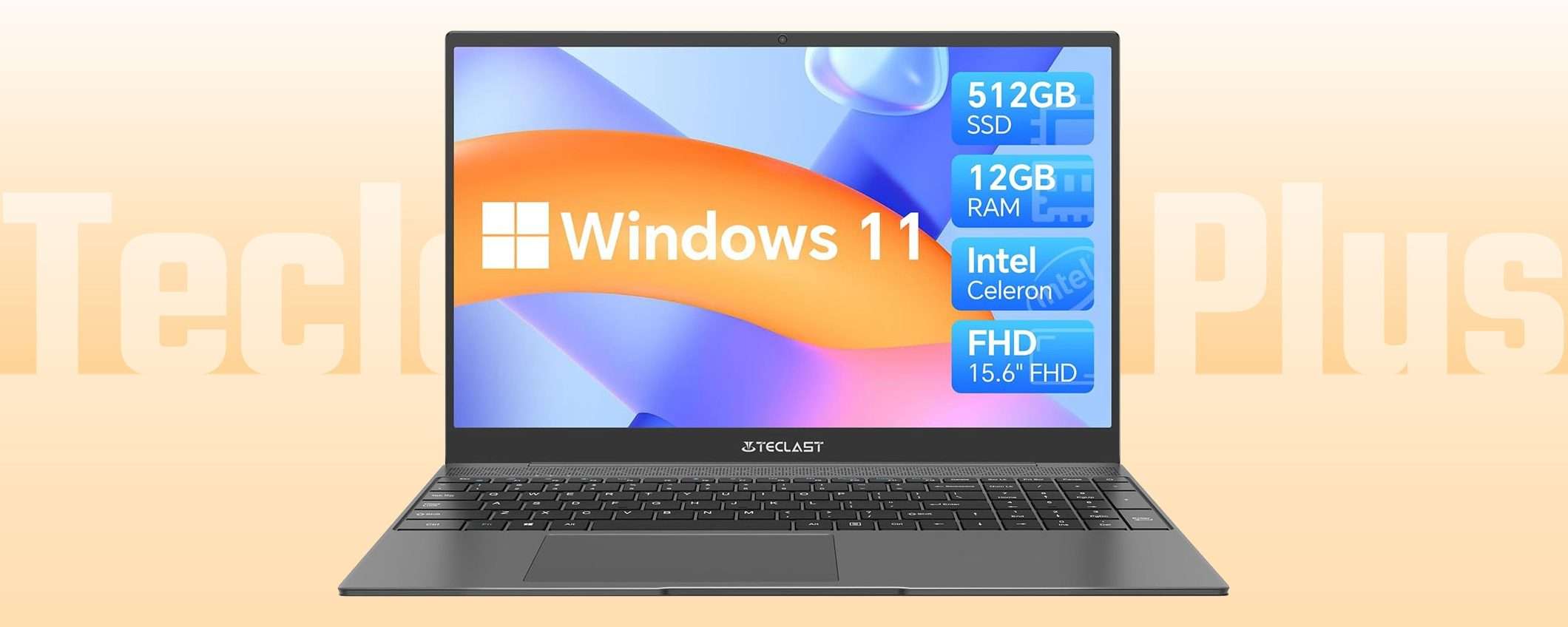 Laptop TECLAST F16 Plus con 12/512GB a soli 239€ (DOPPIA PROMOZIONE AMAZON)