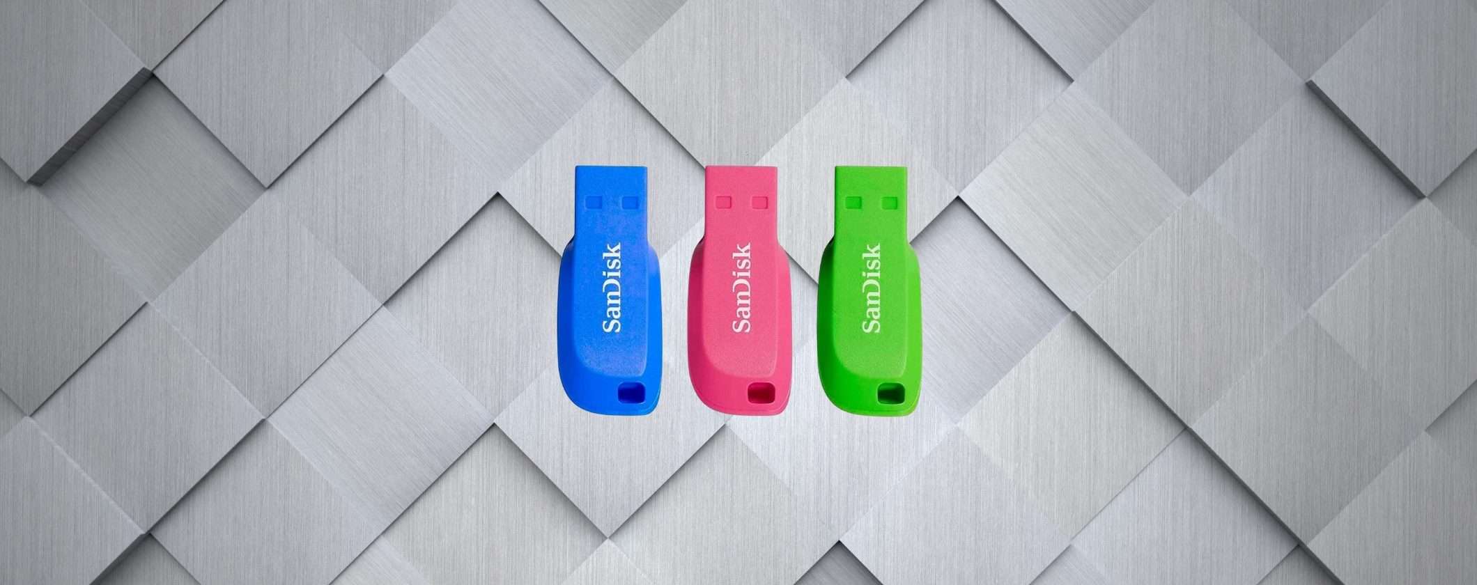 3 Chiavette USB SanDisk a meno di 20€: scopri l'offerta