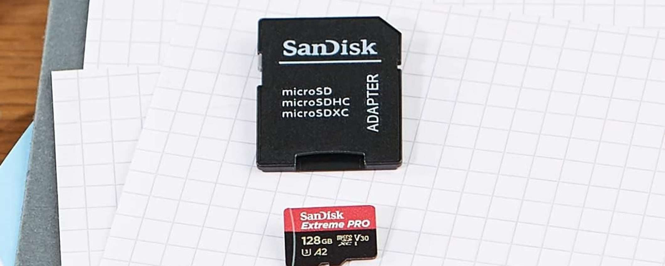 MicroSDXC SanDisk Extreme Pro da 128GB + adattatore SD e Rescue Pro Deluxe a soli 26€
