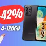 Samsung Galaxy A23 5G crolla 200€ con uno SCONTO del 42%!