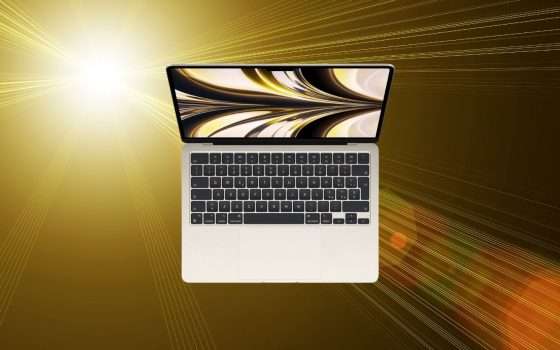 MacBook Air (2022) con 8/256GB e chip Apple M2 scontato di 200€ su Amazon