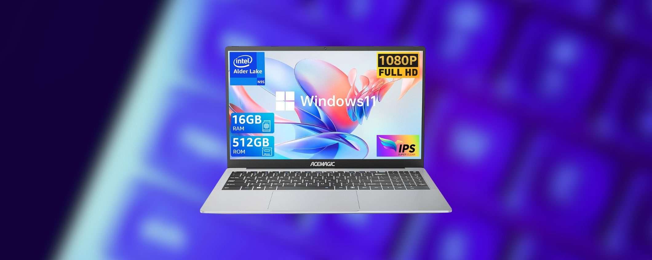 PC portatile con Intel, 16GB RAM e SSD 512GB a 298,99€ su Amazon (coupon)