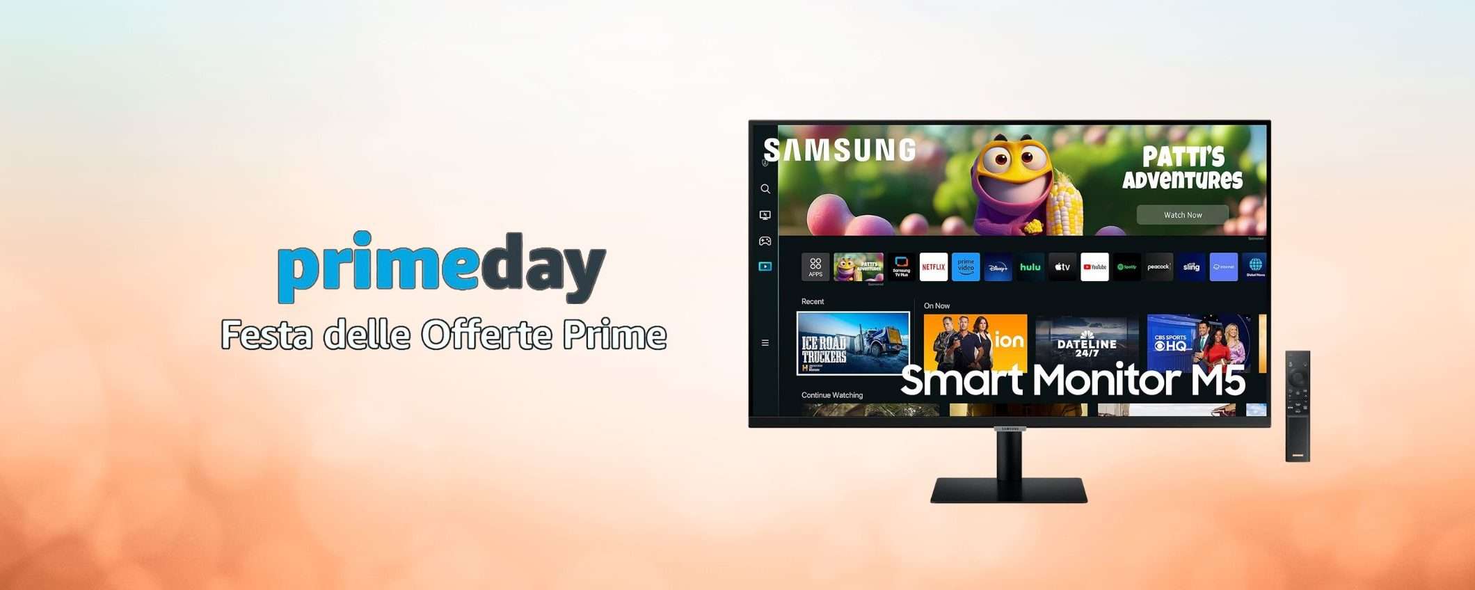 Smart Monitor M5 di Samsung è in SCONTO per la Festa delle Offerte Prime