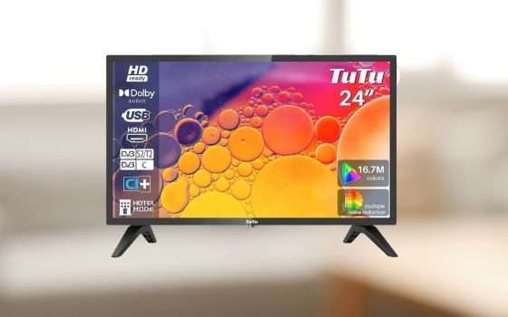 Piccola TV 24 pollici in OFFERTA LAMPO su Amazon: solo 88 euro