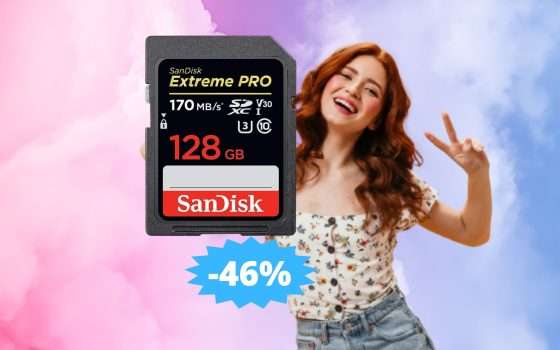 SanDisk Extreme PRO 128GB: MEGA affare su Amazon (-46%)