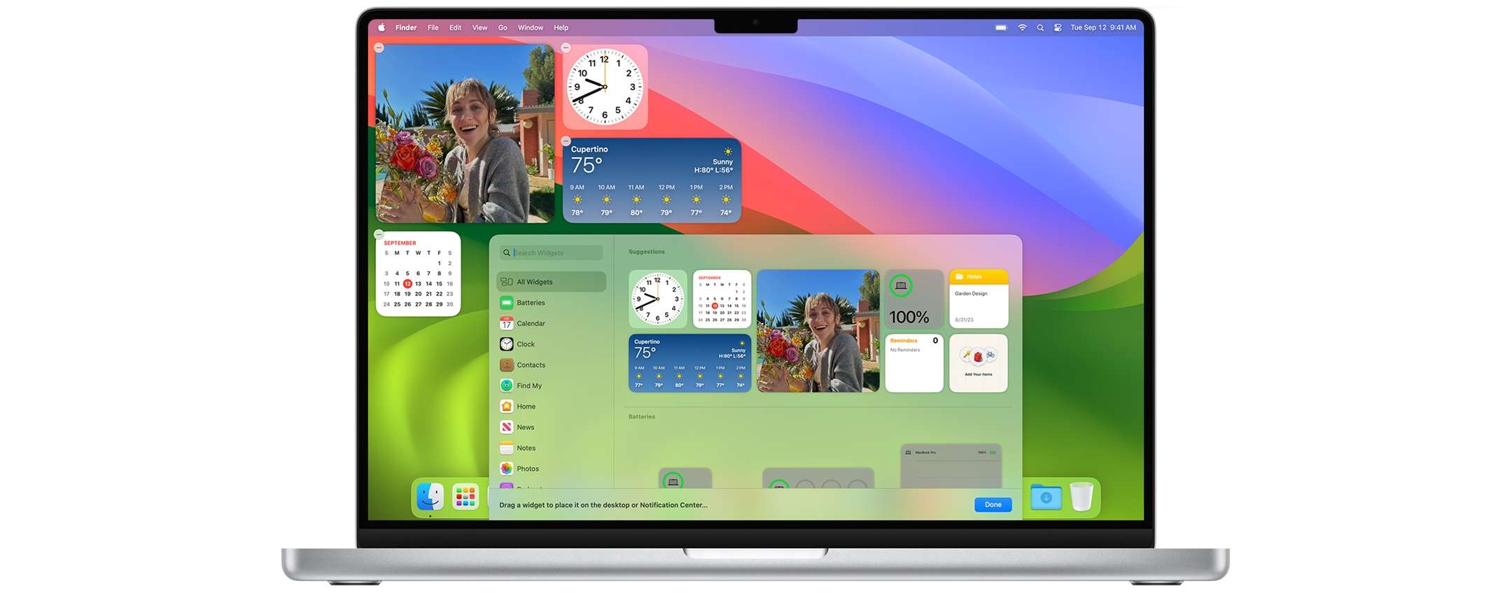 Widget sul desktop con macOS Sonoma