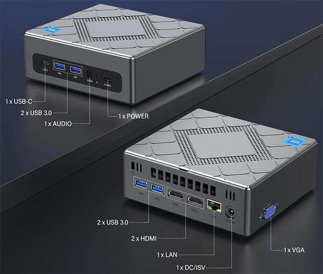 NiPoGi CK10: il design e le porte presenti sul Mini PC