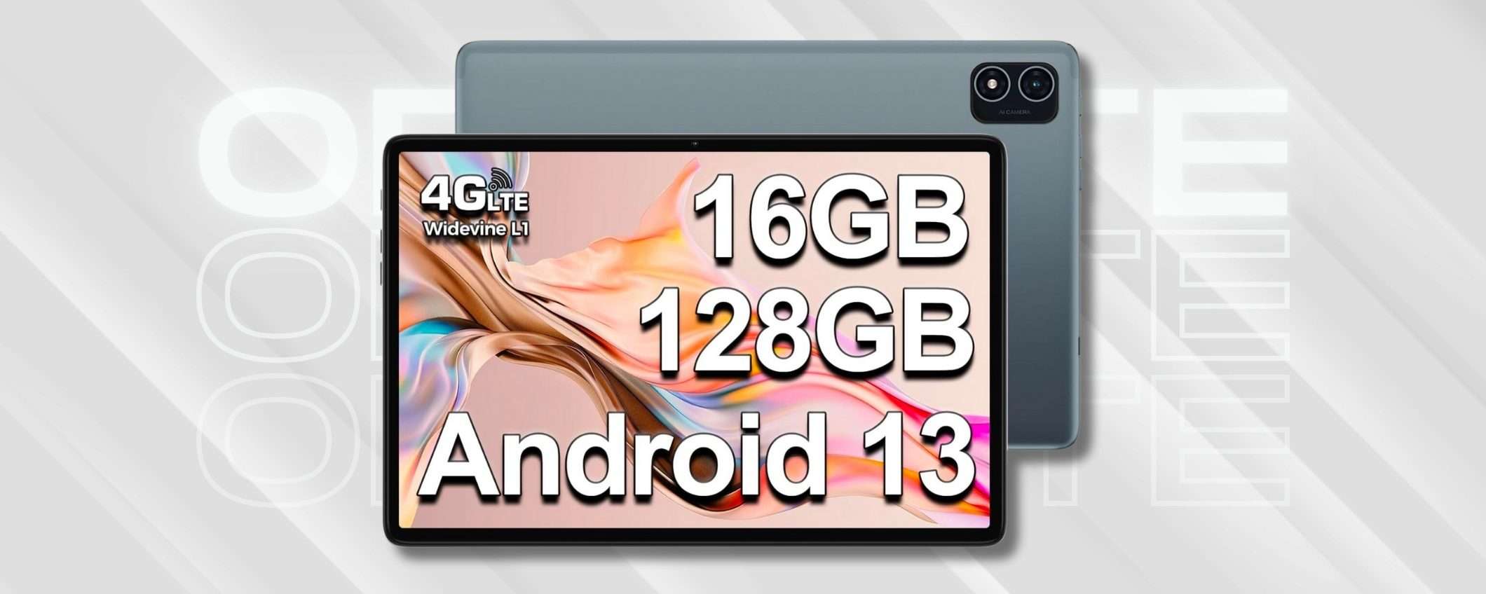 Tablet Android 13 con 4GLTE e display in FullHD a prezzo SHOCK (-80€)