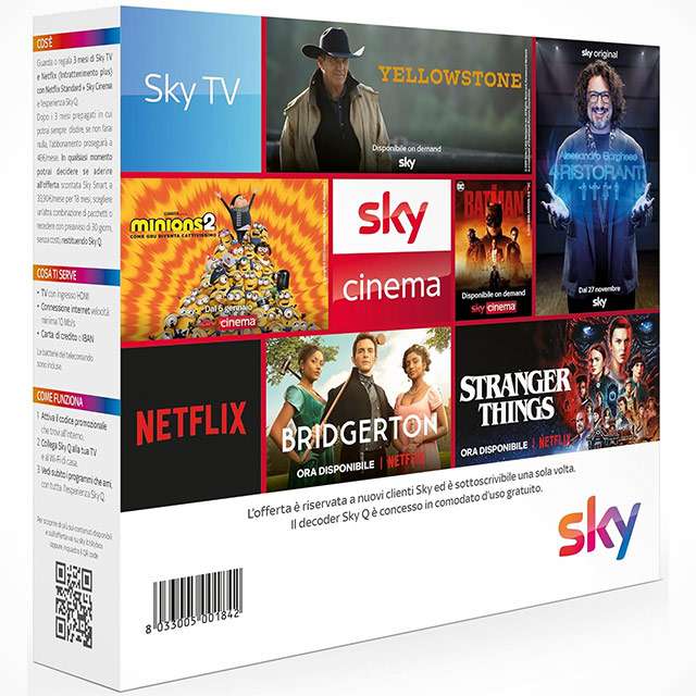 Sky Box con Sky TV e Netflix