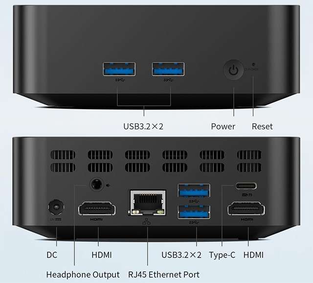 Teclast N20: le porte di connessione presenti sul Mini PC