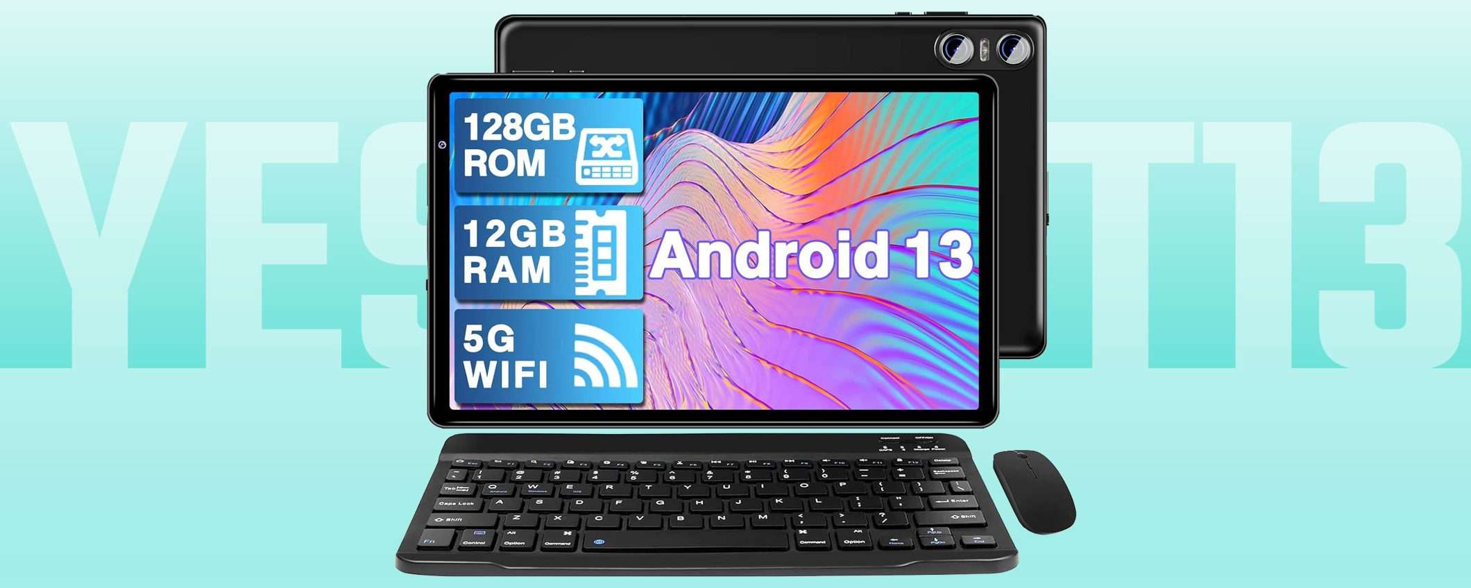 Tablet Android da 10 pollici con tastiera a 92€