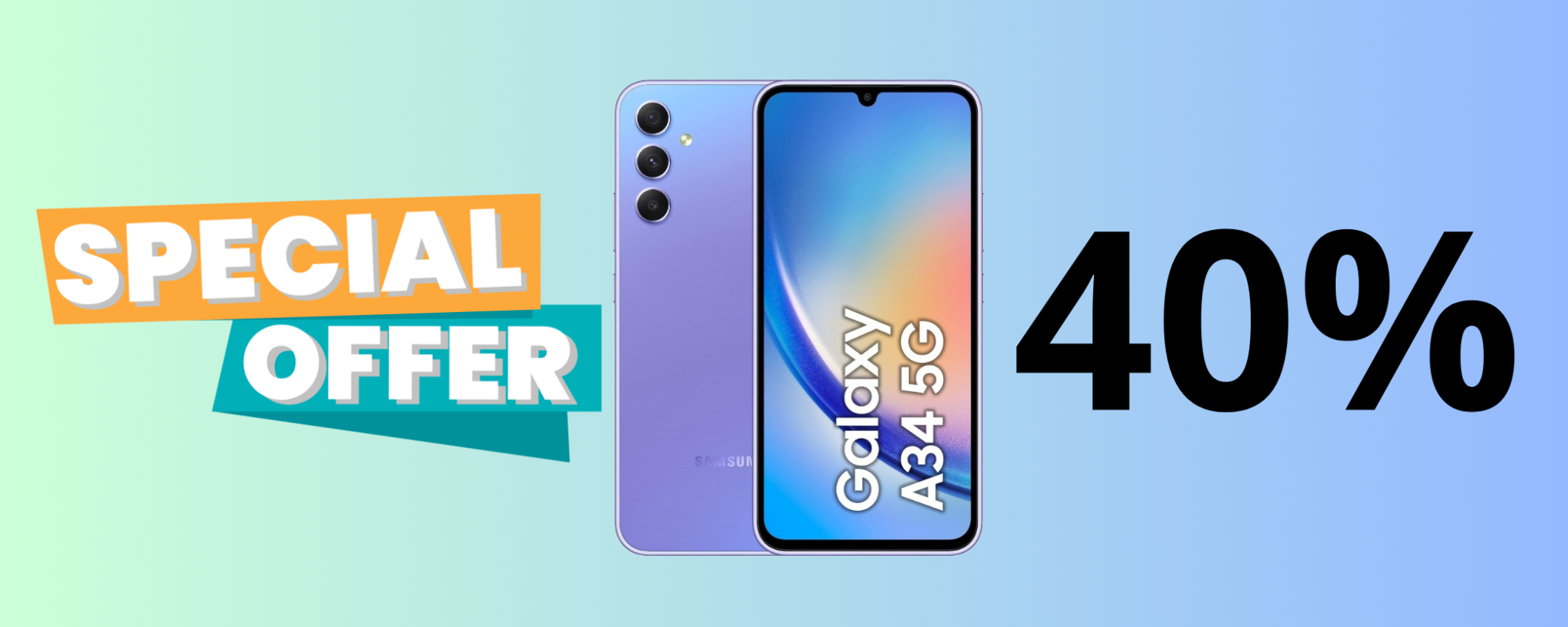 Samsung Galaxy A34 5G, in SUPER sconto del 40% con 128GB