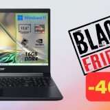 Acer Aspire 7 con Ryzen 5 e RTX 3050 a soli 599€ in sconto Black Friday