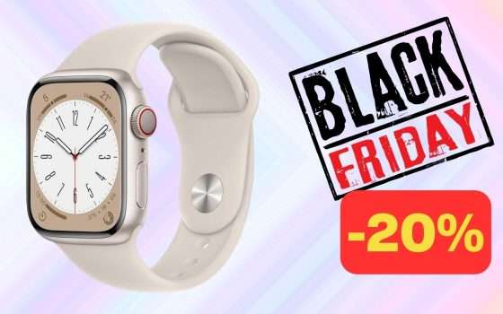 Apple Watch Series 8 GPS + Cellular in MEGA SCONTO Black Friday (-20%)
