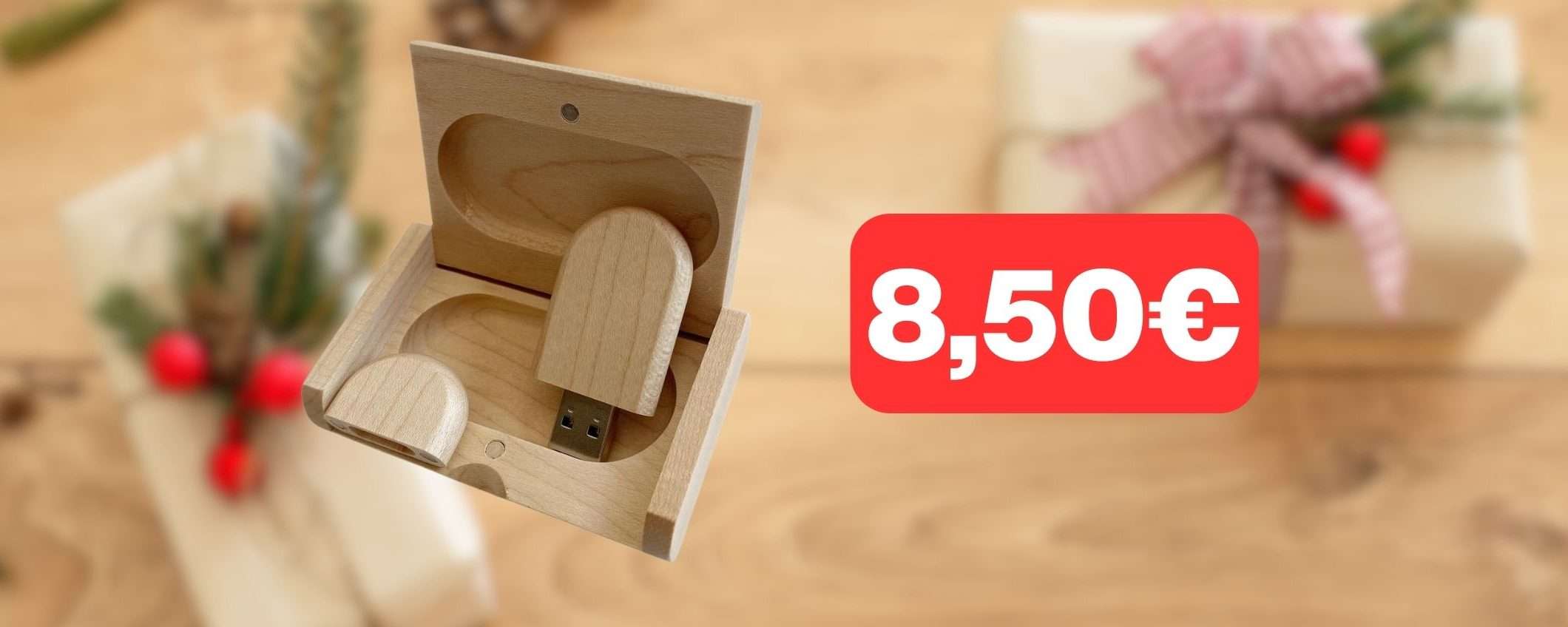Chiavetta USB in legno d'acero: idea regalo a PREZZO SHOCK su Amazon