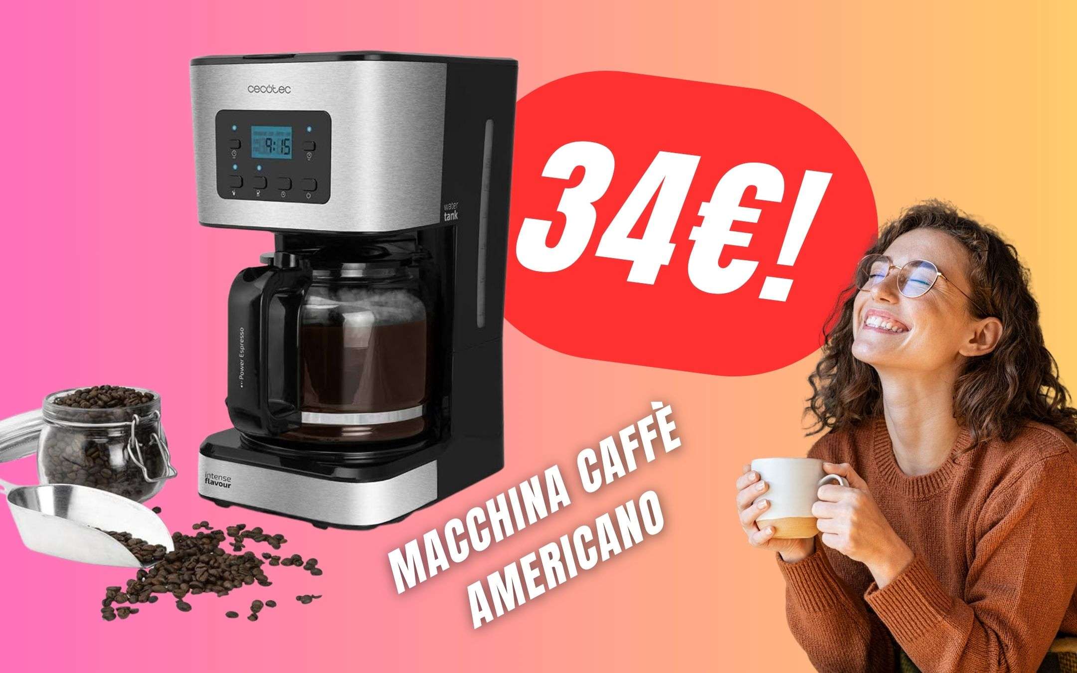 Caffè Americano direttamente a casa tua con questa Macchina del Caffè a  soli 34€!