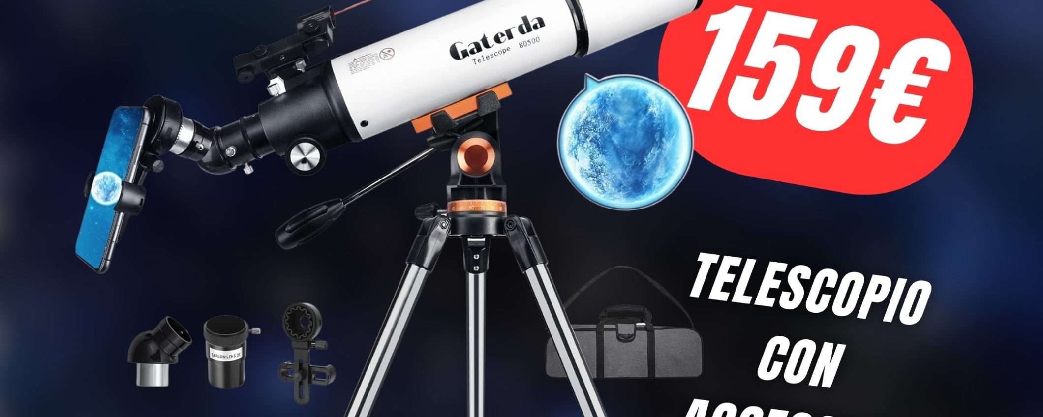 Osserva lo spazio dalla tua cameretta con il Telescopio Astronomico a soli 159€!