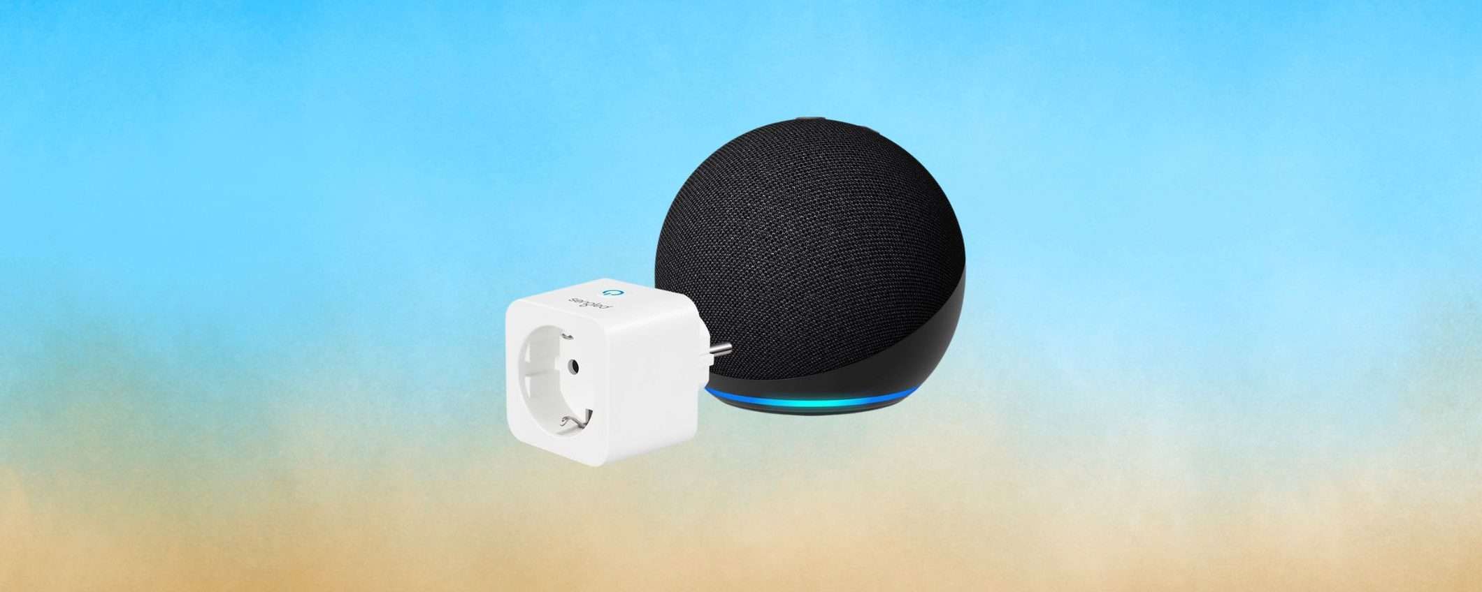 Echo Dot 5 con Smart Plug: il BUNDLE in offerta Amazon (-24%)
