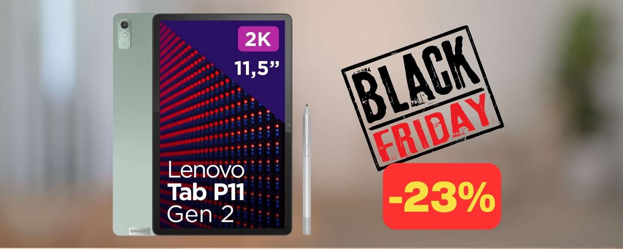 Lenovo Tab P11: tablet 2K, 128GB e Android in sconto Black Friday