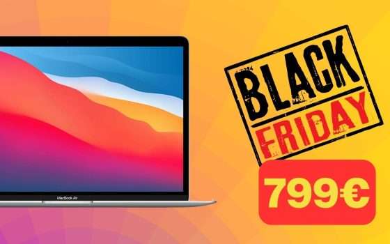 MacBook Air M1: ritorno a 799€ per il Black Friday su Amazon