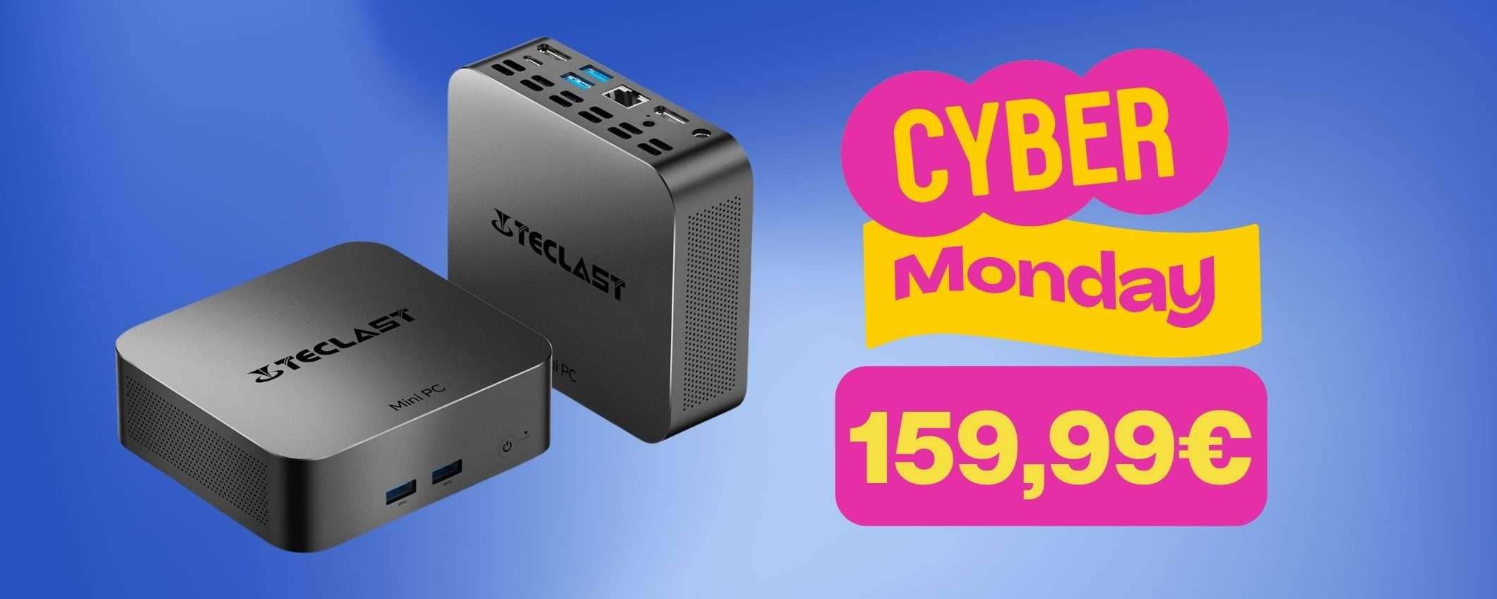 Cyber Monday: Mini PC (16GB + SSD 512GB) a 159€ con doppio sconto