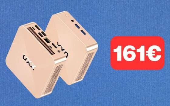Mini PC (512GB e 8GB RAM) in OFFERTA LAMPO su Amazon (161€)