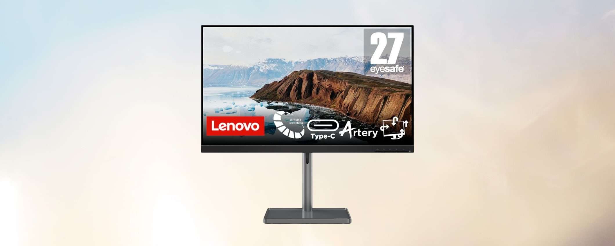 Monitor Lenovo 27 pollici Full HD: Amazon TAGLIA il prezzo