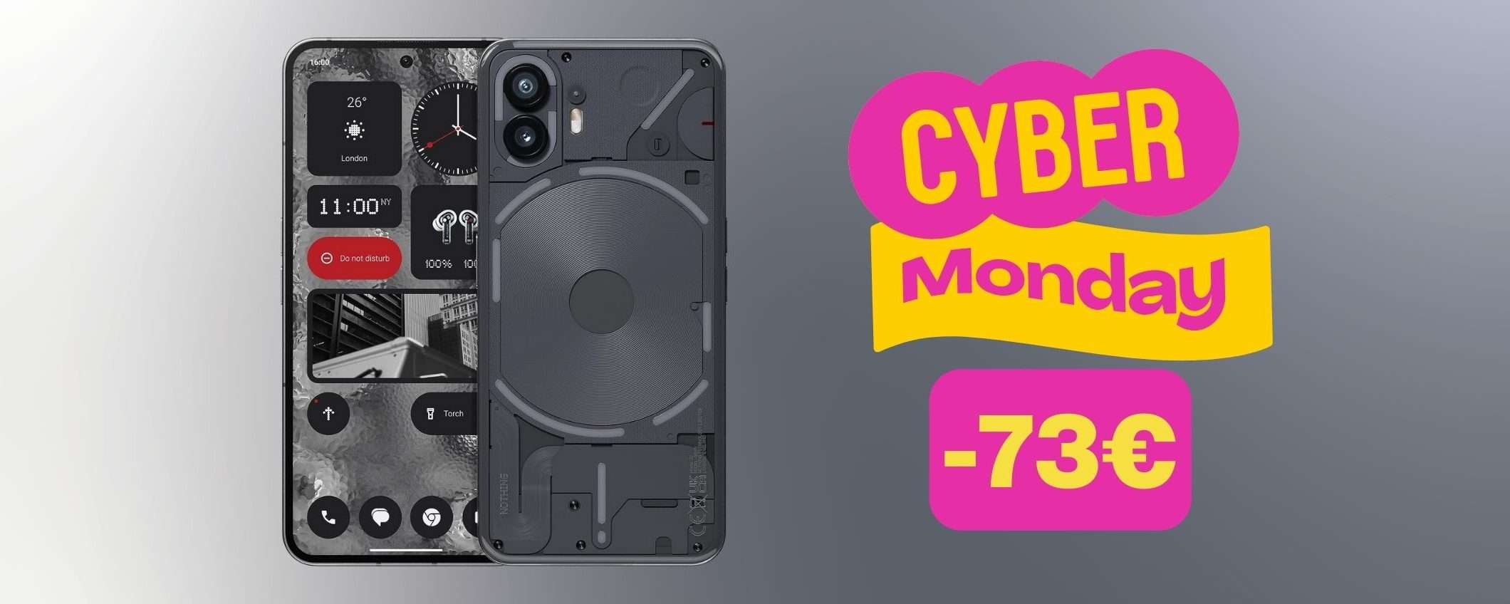 Cyber Monday Amazon: Nothing Phone (2) è al MINIMO STORICO (-73€)