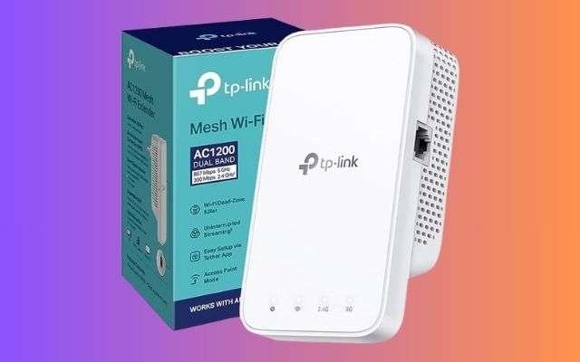 Ripetitore WiFi TP-Link RE330 AC1200 - Estensione Fino A 120 M&sup2;, Con Porta Ethernet, OneMesh