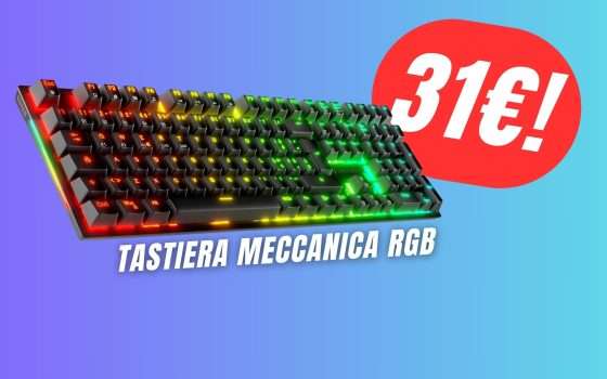 Questa Tastiera Meccanica da Gaming costa pochissimo grazie allo SCONTO del 20%!