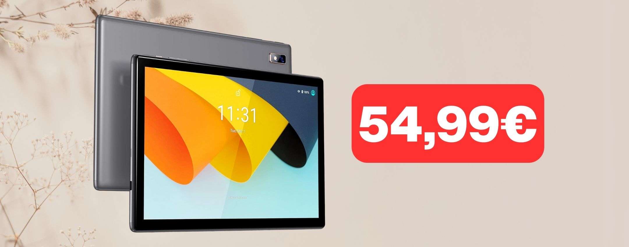 Tablet Android da 10.1 pollici a 54,99 euro: INCREDIBILE su