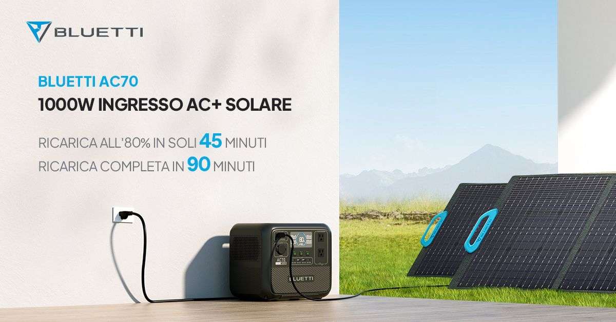 bluetti ac70 caricamento