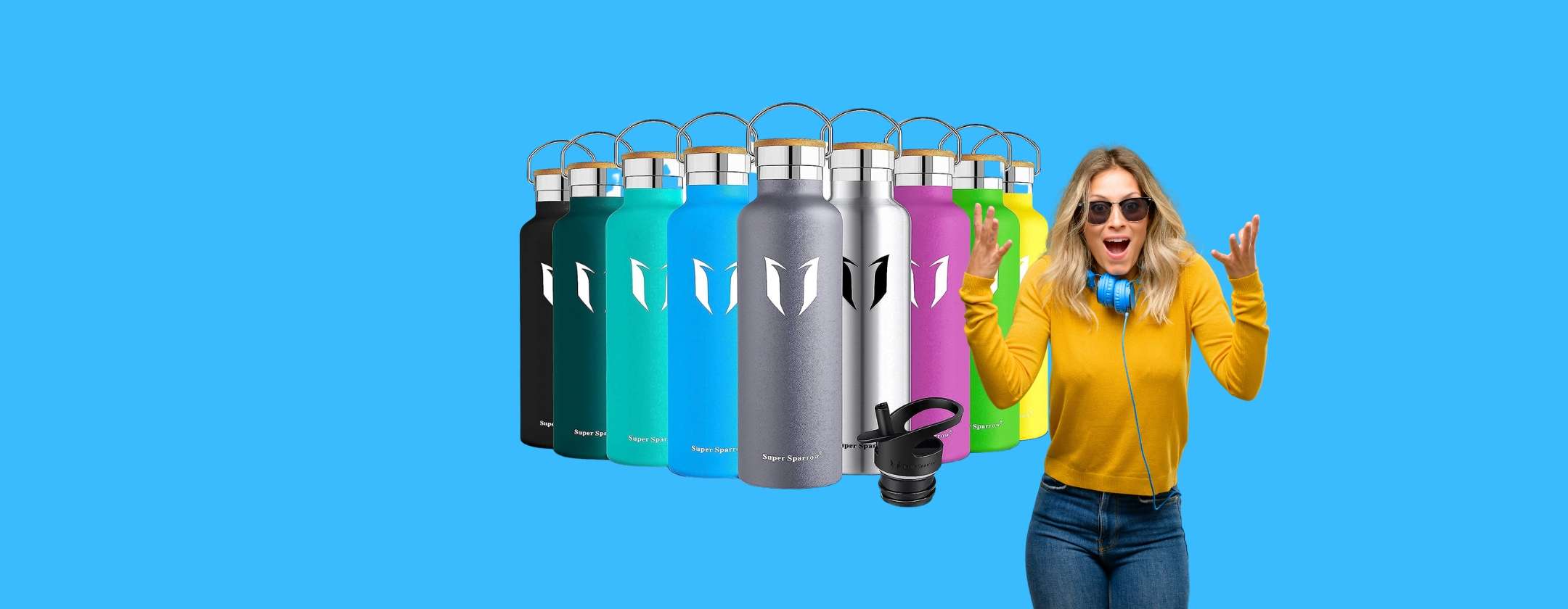 Borraccia Terica, Borraccia 1 Litro, Senza BPA, Borraccia Con