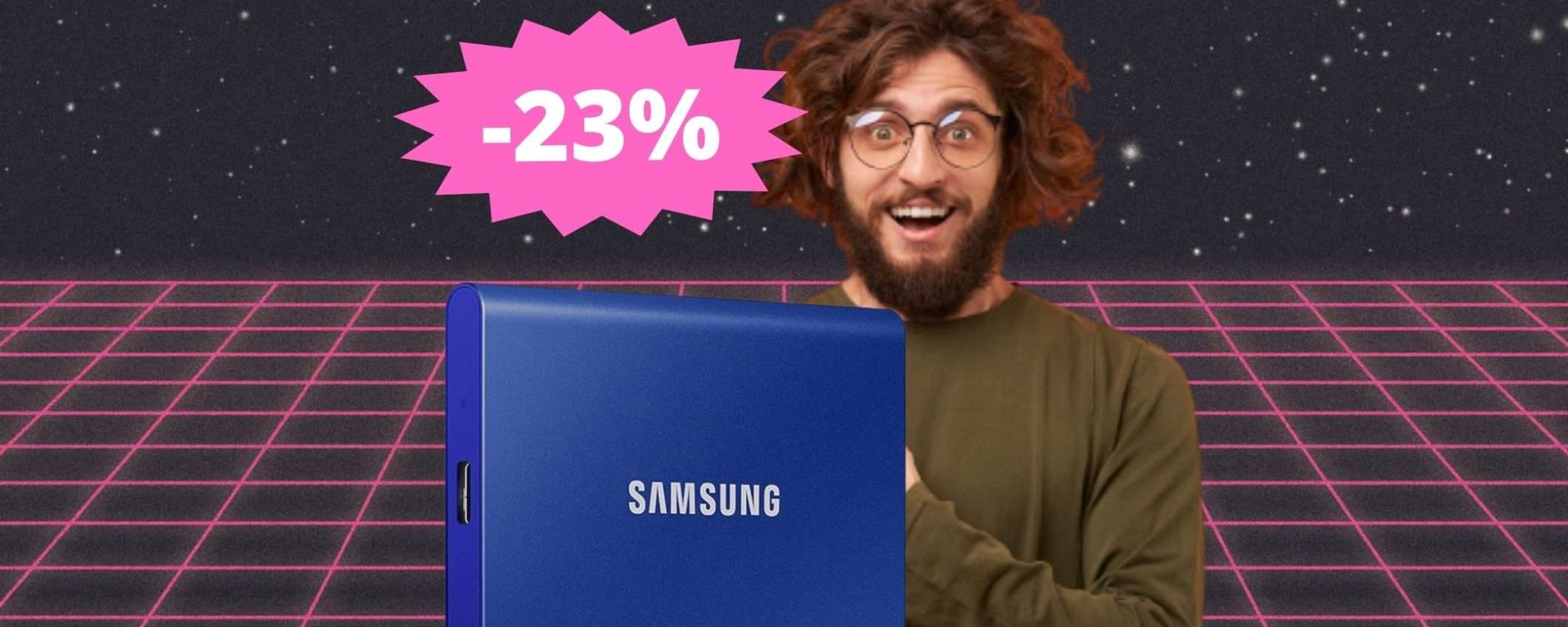 SSD Samsung T7 Portable: prezzo BOMBA su Amazon (-23%)