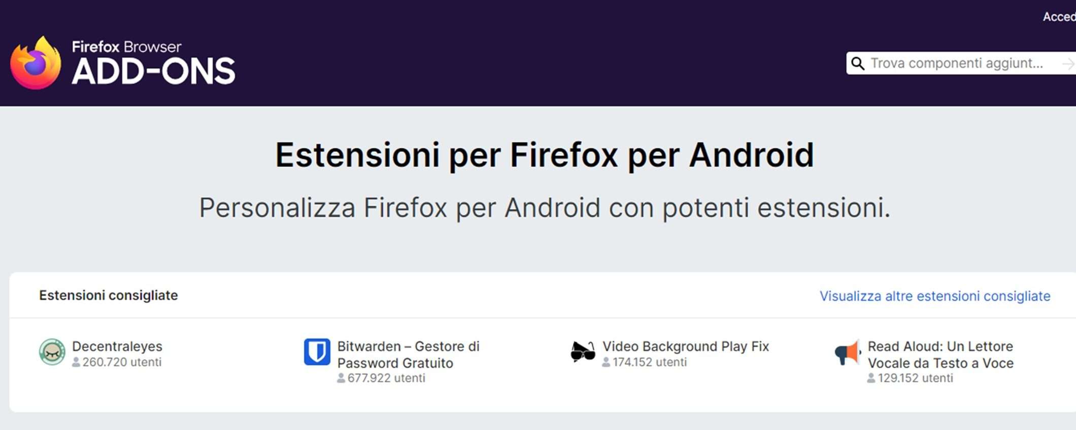 Mozilla Firefox: estensioni disponibili su Android dal 14 dicembre