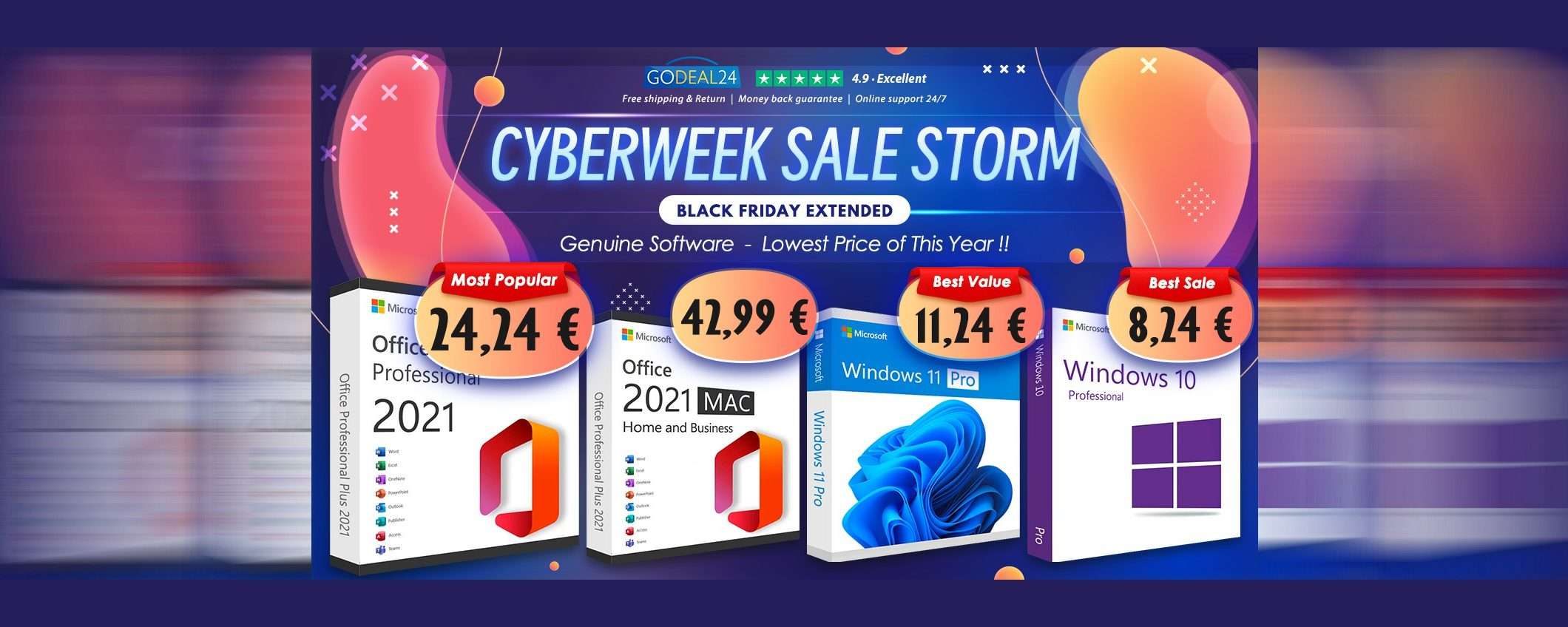 Office 2021 Pro a 24,24€ e Windows 10 a 8,24€: che Cyber Week su Godeal24!