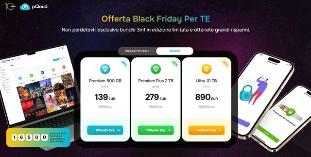 pcloud black friday pacchetti