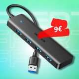 Hub USB 3.0 da portare con te, piccolo ma con 4 porte comodissime