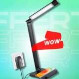 Lampada da scrivania DESIGN: lineare ma con tanto di ricarica wireless