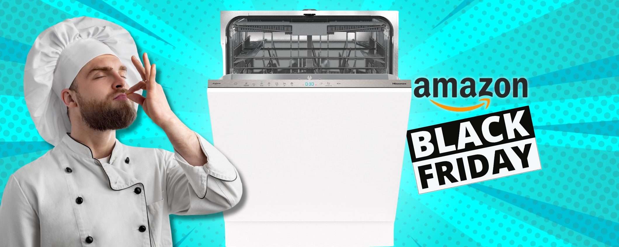 Lavastoviglie Hisense 16 coperti a prezzo SGRETOLATO: Black Friday