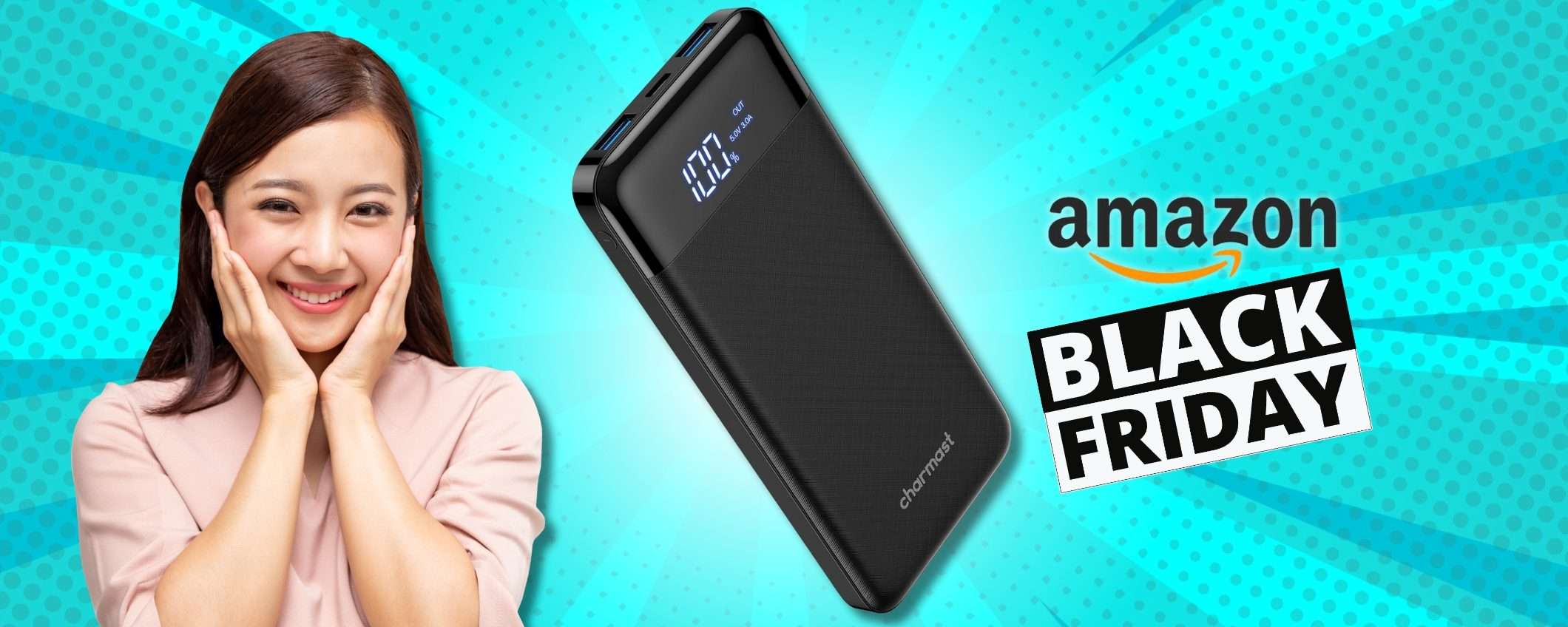 Power Bank 10400mAh con 3 uscite per ricarica VELOCE e SICURA (13€)