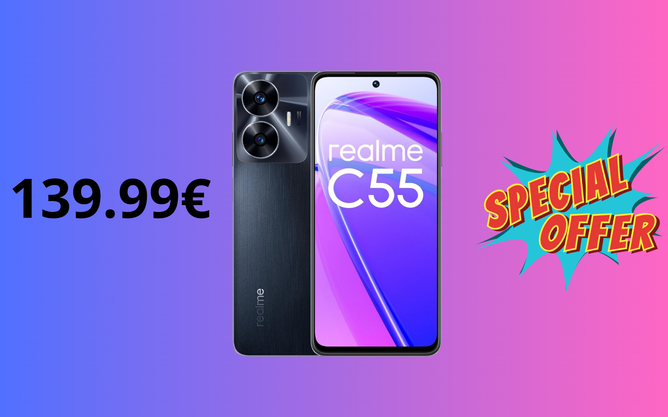 Custodia OPPO Realme C55 Con Supporto Ad Anello Galleggiante – Copertina Antiurdo Morbida Con Liquido Scintillante, Design Carina - 2