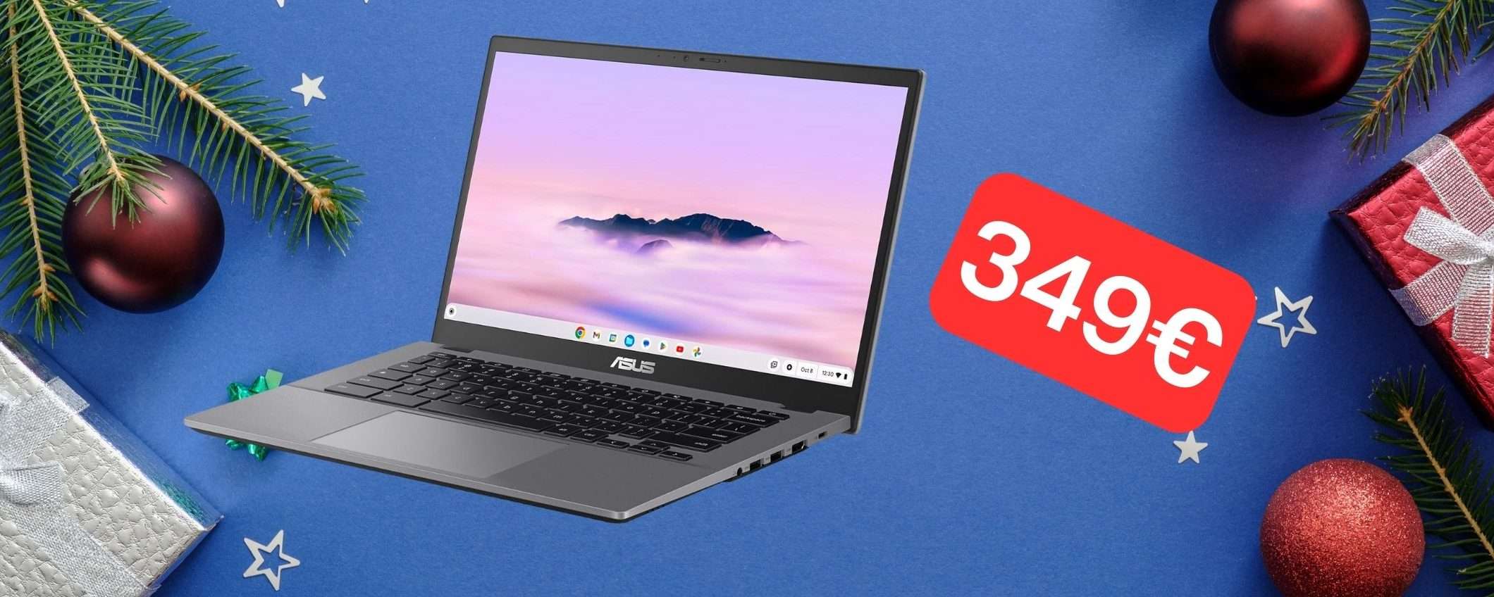 Chromebook ASUS in offerta natalizia a 349€ (-100€) su Amazon