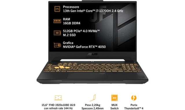 ASUS TUF Dash F15 caratteristiche