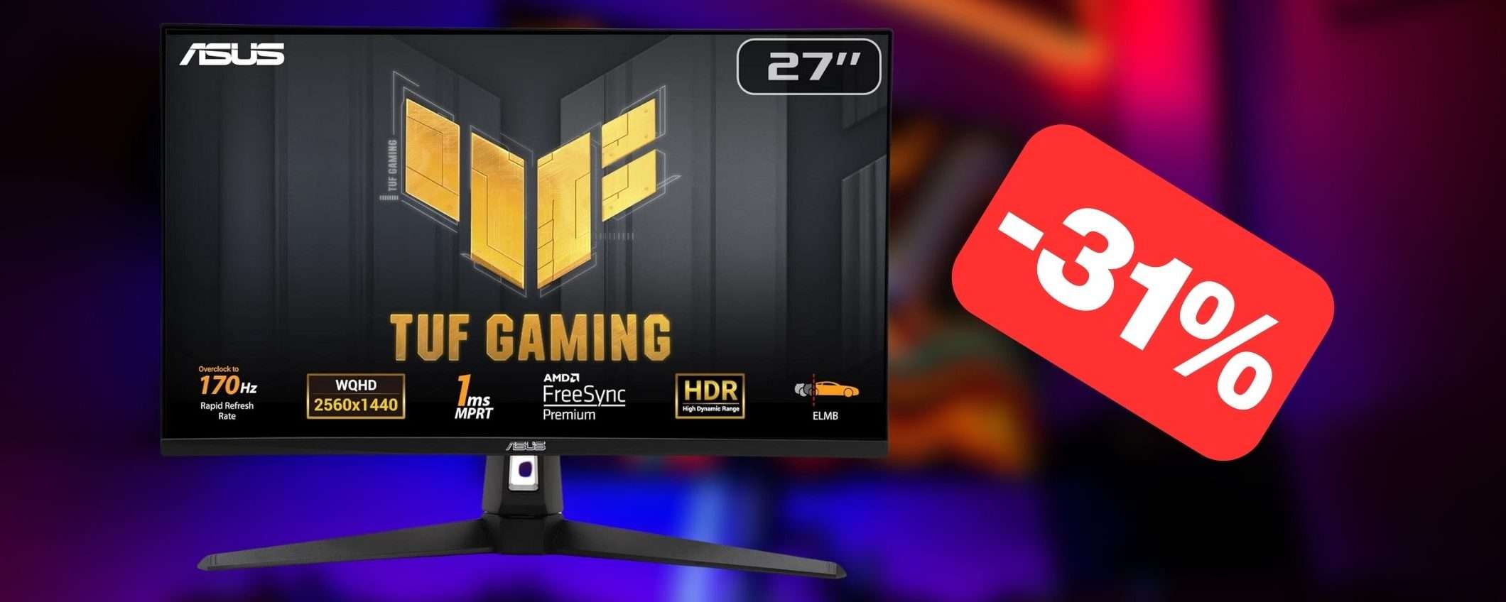 Monitor ASUS TUF da gaming 27