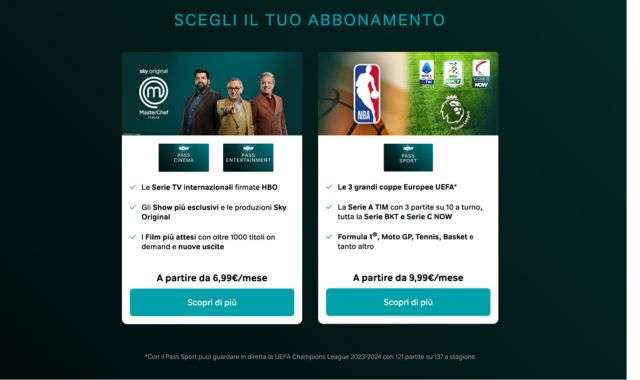 Abbonamenti Pass NOW TV