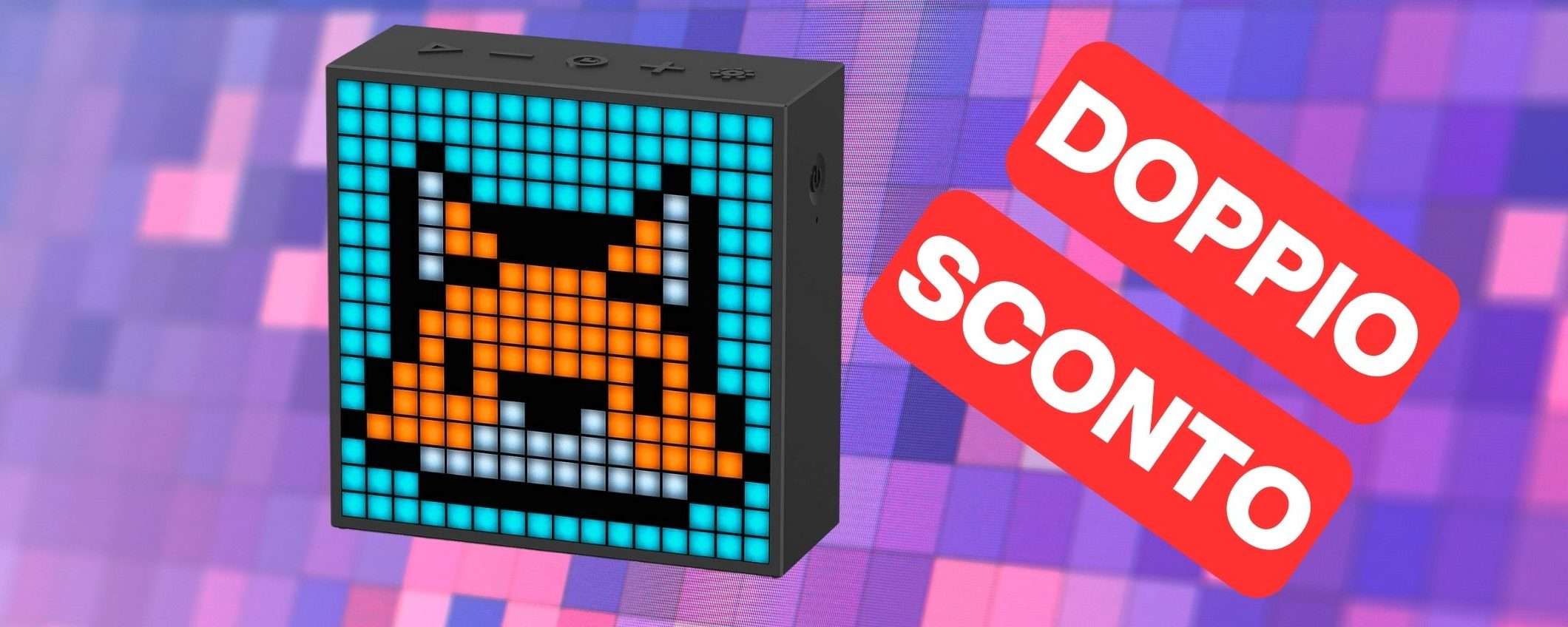 Altoparlante bluetooth con display in Pixel Art in DOPPIO SCONTO su Amazon