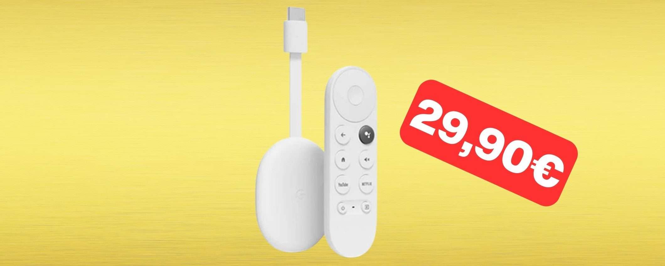 Chromecast con Google TV HD integrato: ottimo prezzo su Amazon (29,90€)
