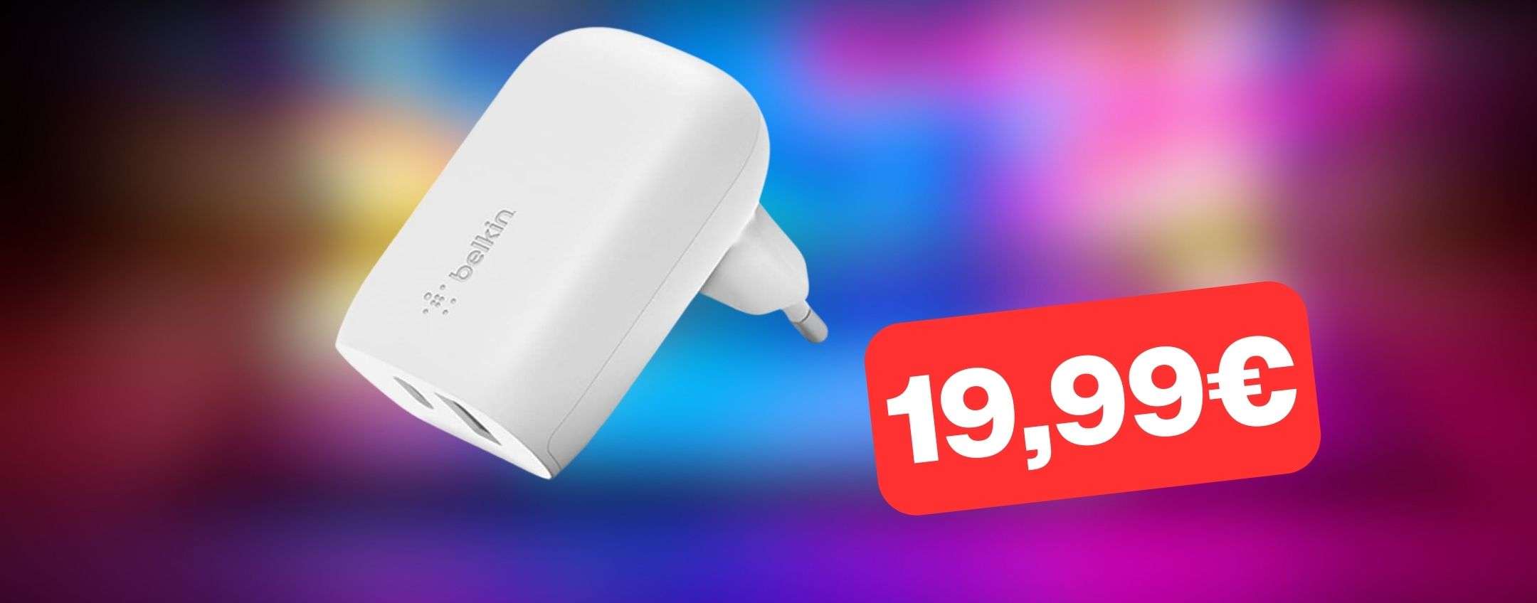 Doppio caricabatteria da parete con PPS da 37 W